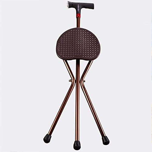 Deambulatori per anziani Sedile di canna ， Stampella per treppiede pieghevole con luce a LED ， Bastone da passeggio per massaggio medico con sedile Sgabello Sedia con radio e sveglia ， Deambulatore B