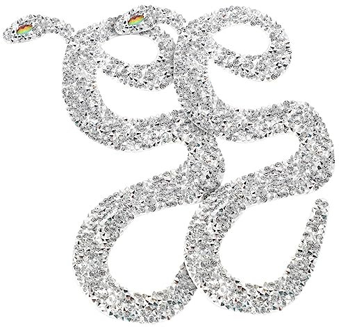 EXCEART Hot Pictures and Glue Films - 2 Stück Diy Bügelapplikationen Für Kleidungsstücke Schlangenmustermuster Dekorative Reparaturflicken 17X8 Cm