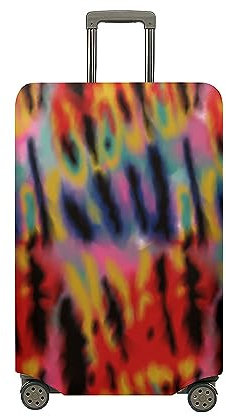 Mateju Kofferschutzhülle 18-32 Zoll Elastisch Kofferhülle, 3D Tie-Dye-Graffiti Cover Reisekoffer Hülle Trolley Case Schutzhülle Luggage Cover Waschbare Staubdichte Kofferbezug (Gestreift,XL)