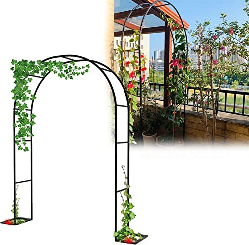 Rosenbogen, Garten-Torbogen Aus Metall, Pergola Rankhilfe Verzinkt Rost, Laubengang Rankgestell Mit Sockel Für Verschiedene Kletterpflanzen, Einfache Montage, 6 Größen,120x220x40CM