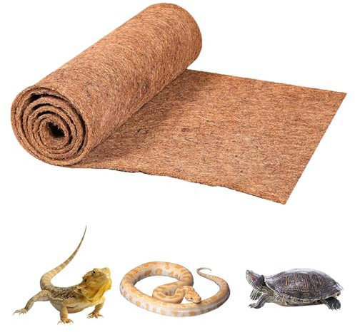 Kokosfasermatte, Natürliche Kokosfasermatte, Reptilien Kokosfaser Teppich, Kokosfaser-Liner, Reptilien-Teppich Kokosfaser, Natürliche Kokosfasereinlage, für Reptilien im Terrarium Bodenabdeckung