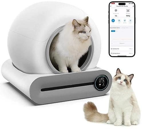 Self-Cleaning Cat Litter Tray Self-Cleaning Litter Tray With Integrated Safety Protection For Multiple Cats, App-Controlled Intelligent Robotic Litter Tray
