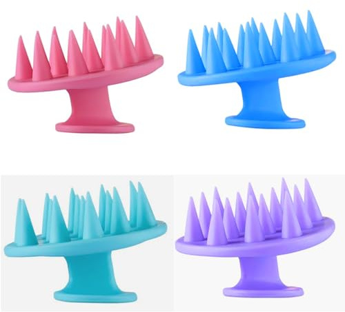 INVODA 4PCS Scalp Scrubber Brush Shampoo Massager for Dandruff & Hair Growth, Exfoliating Shower Brush for Men, Women, Pets, Travel-Friendly & Ergonomic