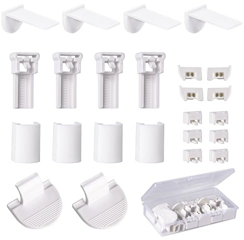Dalababa 24 Stück Plissee Ersatzteile Set, 4 Kit Klemmträger Plissee Halterung Zubehör, Klemmplisseeses Fenster Ohne Bohren