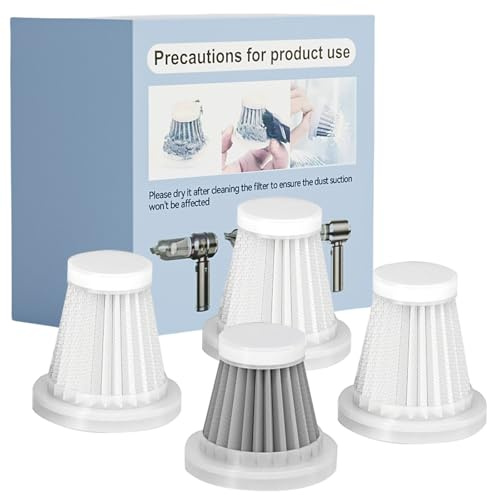 Lyiazsoy Car Vacuum Cleaner HEPA Filter Replacement, Filters Household Vacuum Filter Accessories for Handheld Vacuum Cleaner, 4Pcs HEPA Filters for Lyiazsoy Vacuum Cleaner