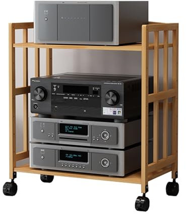 Hifi Rack Hifi Regal Eckregal mit 2 3 4-stufigem AV-Medienständer, robustes Audiokomponenten-Rack-Schrank für DVD-Player/Spielekonsole/TV-Box/WLAN-Router, Hi-Fi-Stereoanlage und(A,77cmx70cm/30inx28in)