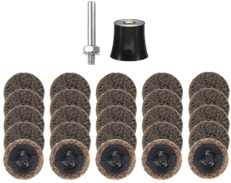 sourcing map 26pcs Quick Change Discs Set 1 Roll Lock Sanding Discs with 1/4 Shank Pad Holder Coarse Grit Surface Conditioning Disc for Polish Rust Removal