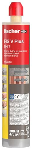 Fischer FIS V PLUS 300 T - Ancorante Chimico Strutturale per Calcestruzzo e Muratura, Cartuccia da 300 ml con 2 Miscelatori, per Pistola da Silicone, Resina Ibrida ad Alte Prestazioni