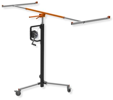 Mondelin - Lève Plaque de Plâtre Professionnel Easylev – Pose Horizontale jusqu’à 3,10 m – Treuil Sécurisé avec Frein – 65 kg – 4 Cales Anti-Dérapantes – Roues avec Frein – Fabrication française