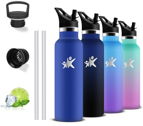 Borraccia Termica - 500ml - Borraccia, Senza BPA, Borracia con Cannuccia, Senza Perdite, Borracce Termiche, Doble Aislamiento, Bottiglia Termica per Scuole, Campeggio, Uffici, Caffè, Palestra