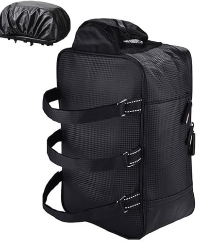 Generico Borsa Portapacchi Posteriore Per Bici, Borsa Sella Bici 8L Impermeabile PU - Accessorio Ciclismo Con Strisce Riflettenti, Per Bici/Elettrica/Moto, Facile Montaggio Con Cinghie Adesive
