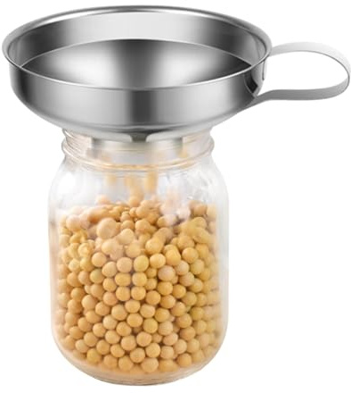 fkngcp Entonnoir de Confiture 5, 8x2.4 Pouce de Large Bouche épaisse en Acier Inoxydable en Conserve avec poignée Portable à l'alcool Rouille pour la Cuisine Poudre d'huile Liquide