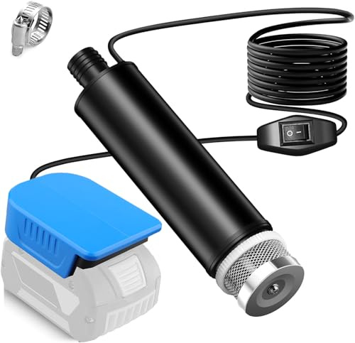 TPDL Water Pump Sump Pump für Bosch Professional 18V BAT Akku, 120W 12V Wasser Transferpumpe mit 5m Kabel und Schalter, Tragbare Öl Saugpumpe,Tauchpumpe for Gardena, Pool Gartenbewässerung Autowäsche
