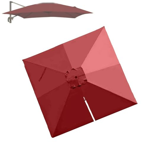 MACAGGTNTU 3x4m Tessuto di Ricambio per Ombrellone A Sbalzo Rettangolare, Telo di Ricambio per Ombrellone da Giardino, Tessuto di Ricambio per Ombrellone Grande(Red,3x3m/10x10ft)