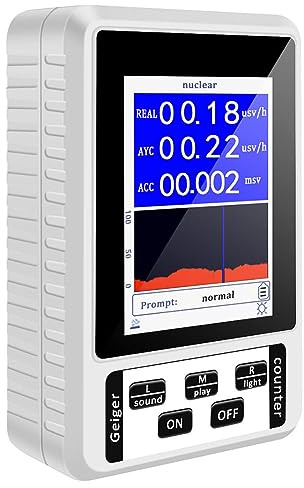 Contatore Geiger, Rilevatore di Radiazioni Nucleari, Tecnologia di Rilevamento Gm Ad Alta Sensibilità, Dosimetro Portatile, Rilevamento di Radiazioni Ambientali (White)