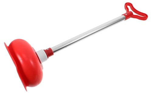 Healeved Stantuffo per WC in Gomma Manico Smontabile Rosso, Strumento per Sturare Scarichi Intasati del Bagno, Pulizia Efficiente per Uso Domestico