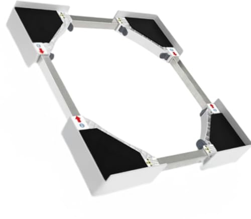 SEVICO Cadre intermédiaire pour machine à laver et sèche-linge réglable de 49 à 72 cm - Cadre de connexion pour machine à laver et sèche-linge avec sangle de serrage et tapis antidérapant - Kit