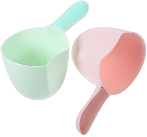 IMIKEYA Cucharones de Plástico Ligeras y Multiusos 2 Piezas para Baño y Cocina para Uso en Baño Enjuague de Cabello
