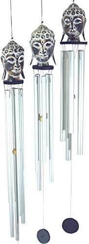 GURU SHOP Aluminium Klangspiel, Windspiel Buddha, Size:L-M 90cm - 18mm