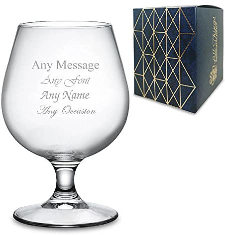 Personalised Engraved 18.5oz Stemmed Beer Snifter Glass, Gift Boxed, Perfect for Any Beer Lover