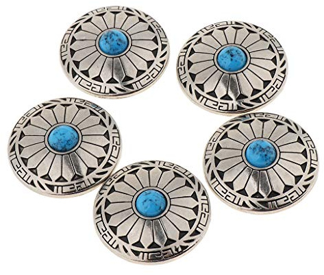LOVIVER 5 Nieten zum Schrauben, Perlen Schraubnieten Ziernieten 30 mm Concha, Blau