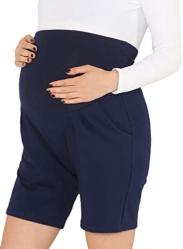 Be Mammy Moderskapshorts för Dam BE20-234(Marin Blå, XL)