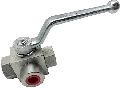 Hydraulic High Pressure Shut-Off Ball Valve 3 Way 3/8 Inch NPT 7250 PSI KHB Hydraulic Valve