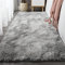 Calore Tappeto Salotto, Peloso Tappeti Moderni Soggiorno, Moderno Tappeto Camera da Letto, Shaggy Tappeti Morbido e Soffice per la Camera (grigio bianco, 80 x 120 cm)