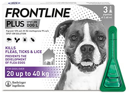 FRONTLINE Plus Flea & Tick Treatment for Large Dogs - 3 Pipettes