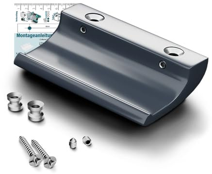 VOOXA Balkontürgriff aus Aluminium für Außen 82x49mm, hochwertiger Griff für Balkontür oder Terrassentür (Anthrazitgrau RAL7016)