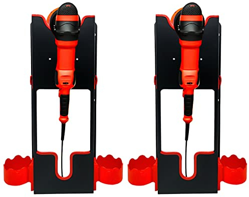 DWSFADA 2 Set Polishing Machine Holder Wall Mount, Buffer Rotary Polisher Auto Car Detailing Storage Rack for Car Beauty Shop Accessory