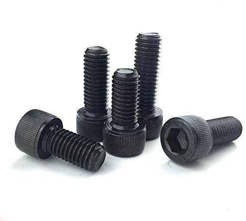 4/5 Stück M7 Inbusschrauben Innensechskantschraube Sicherungsmuttern Sechskantschrauben 10–50 mm Länge schwarz (Size : M7 x 25mm (5Pcs))