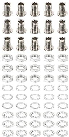 PATIKIL M8x12mm Redondo Cabeza Hueco Tornillo Pernos, 4 en 1 / 60Piezas Pasante Agujero Perno Candelabro Sujetadores con Hexagonal Tuerca y Junta