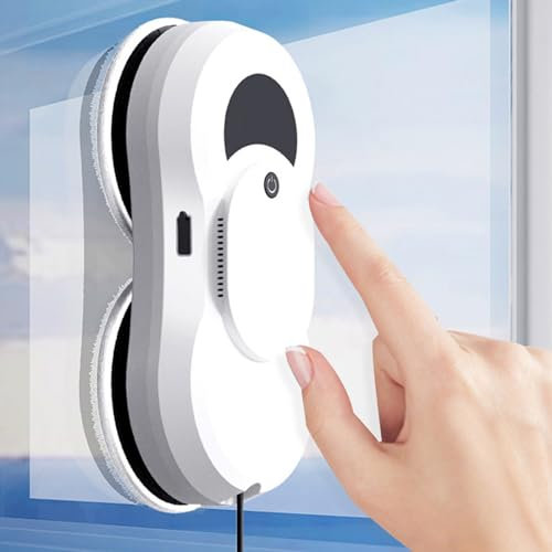Robot Lavavetri 5600pa, Robot Lavavetri Ultrasottile 75 Mm, Robot Spruzzatore Automatico Lavavetri Interno/Esterno, Capacità 30 Ml, Detergente Per Serbatoi D'Acqua, Per Finestre/Piastrelle,White