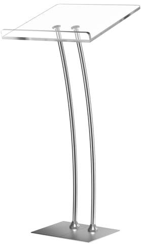 Acryl Podium Rednerpult mit Eisen stabilen Boden, Kanzeln für Kirchen mit 10MM verdickt Acryl Arbeitsplatte, Multi Funktion Kanzel für moderne Klassenzimmer Musik Konzert Hochzeit