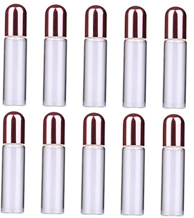 MAGICLULU 10pezzi Flacone Sottovuoto Per Olio Essenziale Flaconi Ricaricabili in Vetro Flaconi Rullo Per Olio