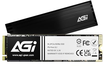 AGI AI828 1TB SSD Interno M.2 NVMe PCIe Gen4x4 2280 per PC Laptop | Velocità di lettura 7400MB/s, Supporto 3D NAND e HMB. Memoria interna compatibile con desktop computer e notebook