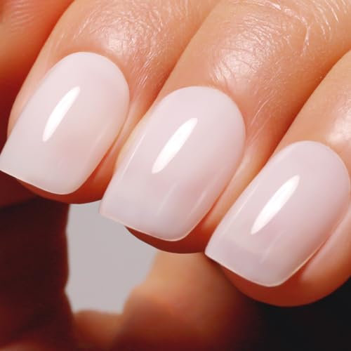 Ozzeal Milchig Weiß UV Nagellack, 15ML Jelly Gelee gel nagellack Transparent Neutral Nackt Frühling Sommer Jelly Gel Nail Polish Soak Off UV LED Gel für Nail Art Maniküre