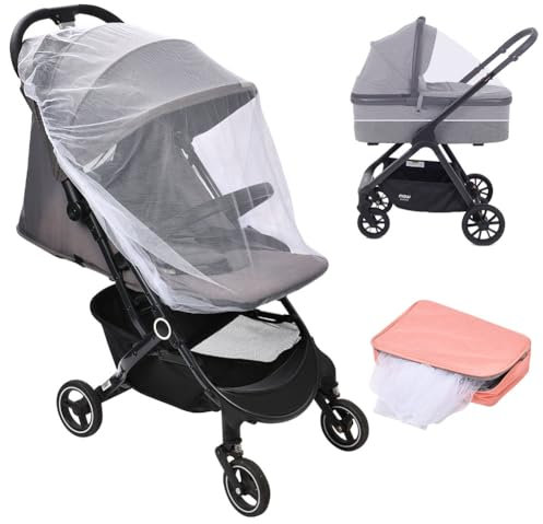 Vicloon Universal Baby Mosquito Net for Cot, Portable Pram Fly Insect Bug Net, Machine Washable Mesh Insect Protection Cover for Pushchair, Pram, Buggy and Carrycot (White)