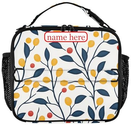 tplaotee Holly Berries - Lonchera personalizada para niños, resistente al agua, mantiene la comida caliente, lonchera térmica para playa, viajes, vieiras, patrón de acuarela