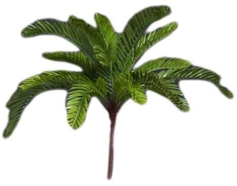 TUKRPQMRI Plantes artificielles Monstera de 45 cm, 18 feuilles de palmier artificiel, feuilles tropicales persanes en plastique, sagou Cycas for la décoration extérieure du jardin de la maison/476