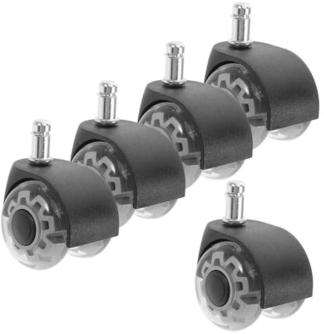 ULTECHNOVO 5pezzi Ruote Di Ricambio Per Sedia Da Ufficio Rotelle Per Sedie Girevoli Ruote Antigraffio Per Duro Sostituzione Facile Senza Attrezzi