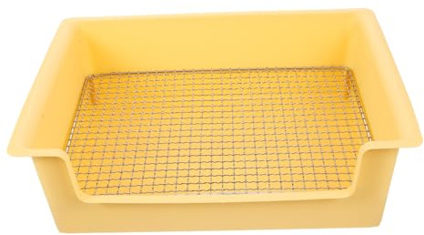 Toyvian Bac à Litière Lapin Mini Portable Grand Espace D'activité en Plastique Jaune pour Petits Animaux en Bureau Cuisine