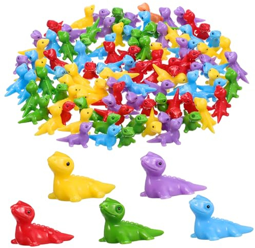 iplusmile 100 pièces Lot de Mini Figurines de Lézards Résine Colorés Décorations Animaux Miniatures pour Jardin Bonsaï et Micro Paysages Résistantes et Détails Réalistes