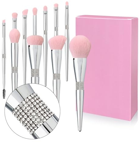 BAFOVY 11 Make-up-Pinsel-Kit mit Reisefreundschaftsdesign, Ideal für Anfänger, Weiche und Hypoallergene Fasern, Leicht zu Reinigen, für Make-up-Lidschattenpulver Bronzer Blush Applikator