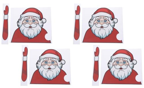 JECOMPRIS Creative Santa Claus Christmas Car Wiper Sticker Removable Windshield Waving Arm Decal Durable Adhesive Christmas Car Decoration