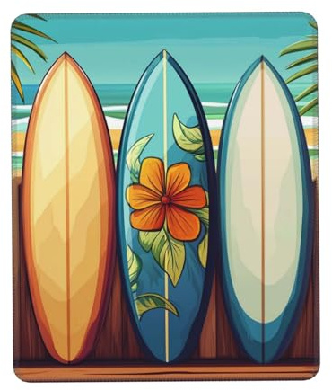 Alfombrilla Raton Tabla De Surf sobre Madera 25X30Cm Antipolvere Alfombrilla para Ratón Pequeña Mouse Mat para Ordenador Hogar