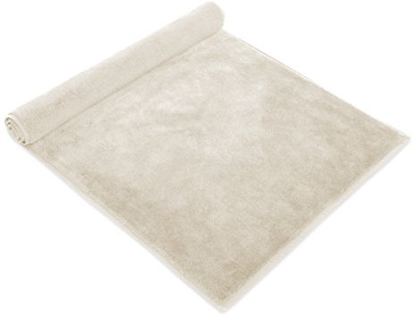 möve Bamboo Luxe Badteppich 60 x 60 cm aus 50 % Baumwolle / 50 % Viskose aus Bambus-Zellstoff, ivory