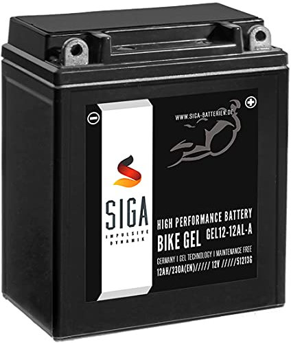 SIGA GEL Motorradbatterie 12V 12Ah 230A/EN GEL Batterie YB12AL-A2 GEL12-12AL-A YB12AL-A für XV 535 und F 650