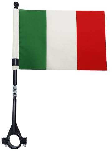 AZ FLAG Fahrradflagge Italien 21x15 cm Leichtes Polyester Plastikstab | Für außen Italienische Fahrradflagge Italia leichte wetterfeste Ausführung mit Kunststoffstab